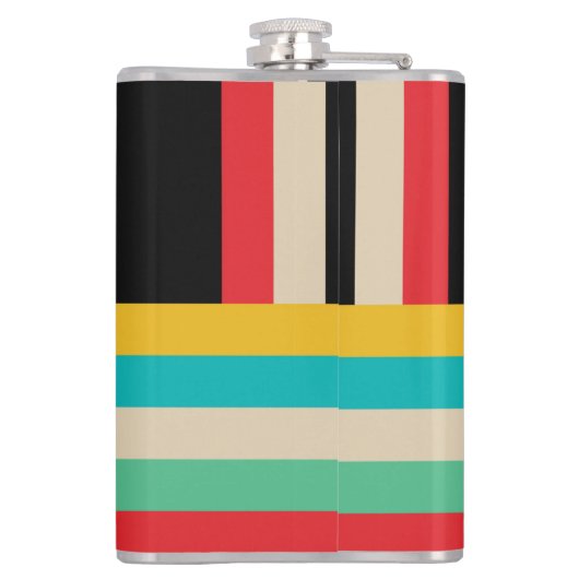 Veelkleurige horizontale verticale strepen heupfles (Achterkant)