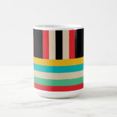 Veelkleurige horizontale verticale strepen koffiemok (Center)