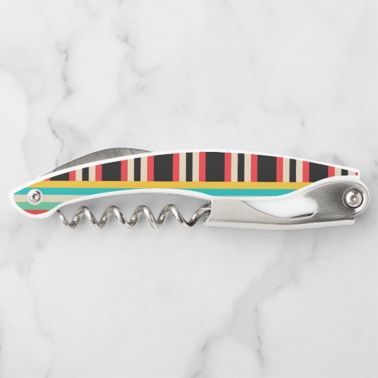 Veelkleurige horizontale verticale strepen kurkentrekker (Achterkant)