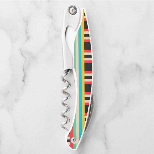 Veelkleurige horizontale verticale strepen kurkentrekker (Voorkant)