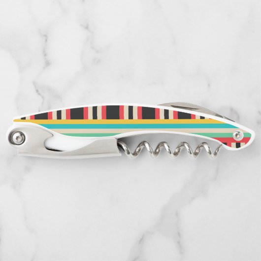 Veelkleurige horizontale verticale strepen kurkentrekker (Voorkant)