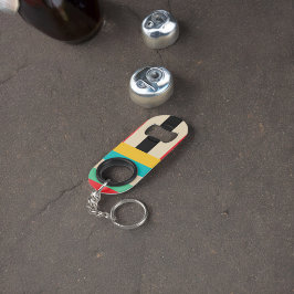 Veelkleurige horizontale verticale strepen mini flessenopener