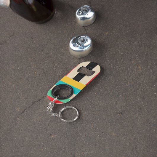 Veelkleurige horizontale verticale strepen mini flessenopener