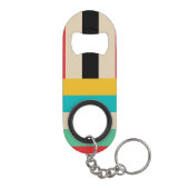 Veelkleurige horizontale verticale strepen mini flessenopener (Achterkant)