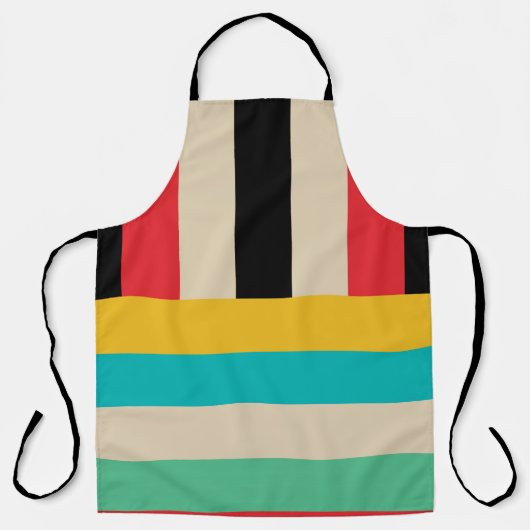 Veelkleurige horizontale verticale strepen schort (Voorkant)