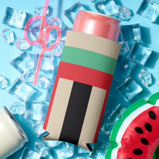 Veelkleurige horizontale verticale strepen seltzer blikjeskoeler (Insitu Zomer)