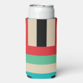 Veelkleurige horizontale verticale strepen seltzer blikjeskoeler (Seltzer Achterkant)
