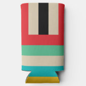 Veelkleurige horizontale verticale strepen seltzer blikjeskoeler (Achterkant)