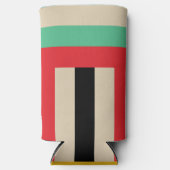 Veelkleurige horizontale verticale strepen seltzer blikjeskoeler (Voorkant)