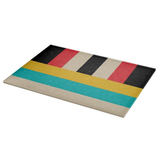 Veelkleurige horizontale verticale strepen snijplank (Hoek)