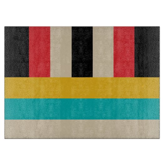 Veelkleurige horizontale verticale strepen snijplank (Voorkant)
