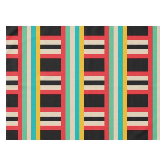 Veelkleurige horizontale verticale strepen tafelkleed (Voorkant (Horizontaal))