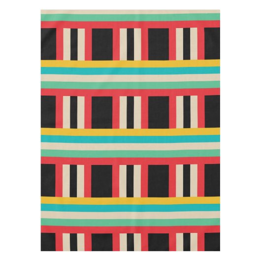 Veelkleurige horizontale verticale strepen tafelkleed (Voorkant)