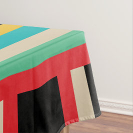 Veelkleurige horizontale verticale strepen tafelkleed