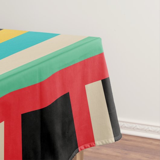 Veelkleurige horizontale verticale strepen tafelkleed (Voorbeeld)