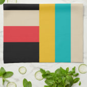 Veelkleurige horizontale verticale strepen theedoek (Gevouwen)