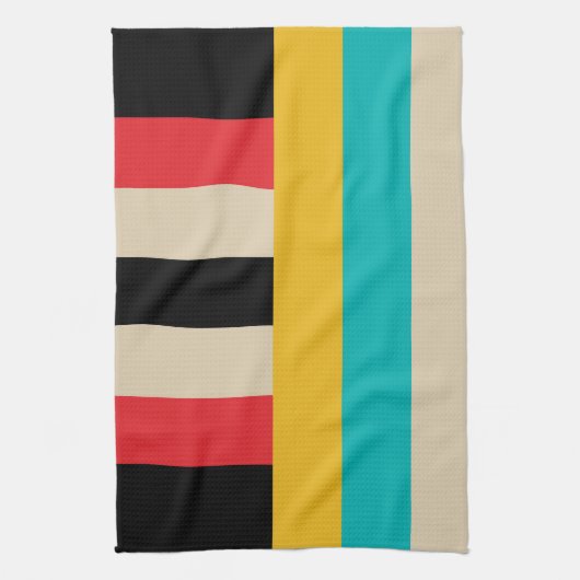 Veelkleurige horizontale verticale strepen theedoek (Verticaal)