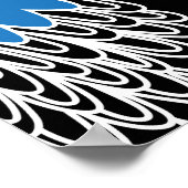 Veelkleurige inktvis zwarte achtergrond poster (Hoek)