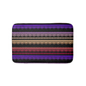 Veelkleurige kant op zwart badmat (Voorkant)