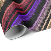 Veelkleurige kant op zwart cadeaupapier (Rol Hoek)