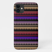 Veelkleurige kant op zwart Case-Mate iPhone case (Achterkant)