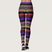 Veelkleurige kant op zwart leggings (Achterkant)