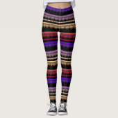 Veelkleurige kant op zwart leggings (Voorkant)