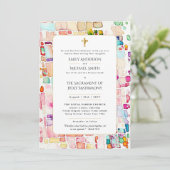 Veelkleurige katholieke echtelijke mis bruiloft kaart (Staand voorkant)