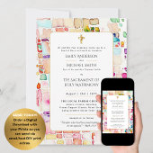 Veelkleurige katholieke echtelijke mis bruiloft kaart