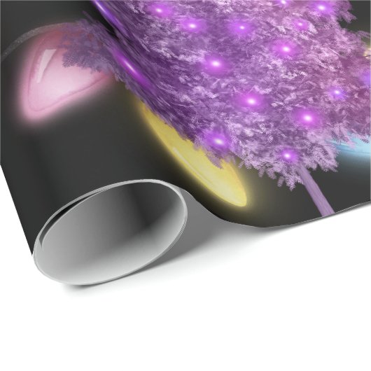 Veelkleurige kerstbomen cadeaupapier (Rol Hoek)