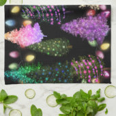 Veelkleurige kerstbomen theedoek (Gevouwen)