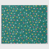 Veelkleurige kerstverlichting cadeaupapier (Vlak)