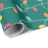 Veelkleurige kerstverlichting cadeaupapier (Rol Hoek)