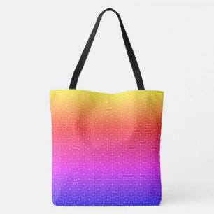 Veelkleurige, kleurrijke, gekke, trendy draadpatro tote bag