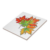 Veelkleurige kleurrijke herfst bladeren esdoorn bl tegeltje (Zijkant)