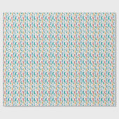 Veelkleurige Konijnenkonijn Cartoon Cadeaupapier (Vlak)