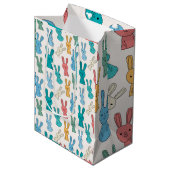 Veelkleurige Konijnenkonijn Cartoon Medium Cadeauzakje (Voorkant Gekanteld)