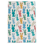 Veelkleurige Konijnenkonijn Cartoon Medium Cadeauzakje (Achterkant)