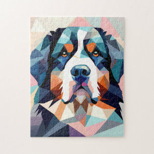 Veelkleurige kunstmotieven bernese berghond legpuzzel