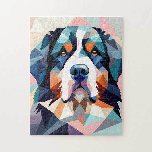 Veelkleurige kunstmotieven bernese berghond legpuzzel (Verticaal)