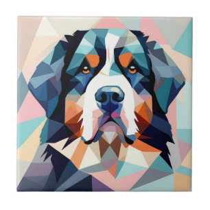 Veelkleurige kunstmotieven bernese berghond tegeltje