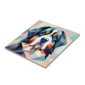 Veelkleurige kunstmotieven bernese berghond tegeltje (Zijkant)