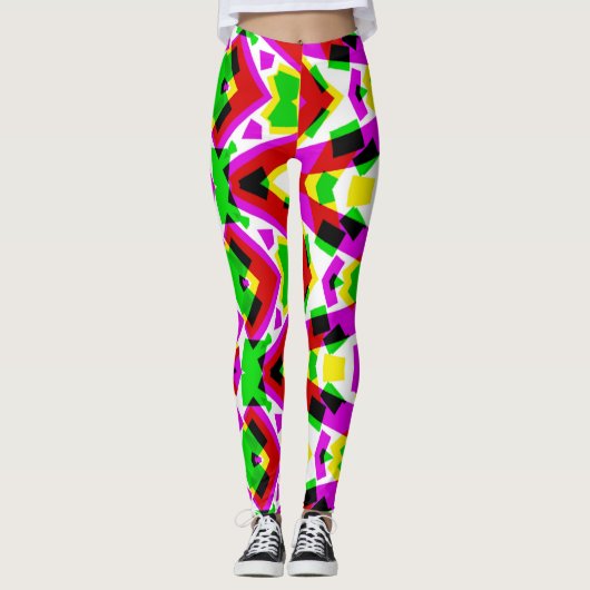 Veelkleurige levendige abstracte "Ratti_Creative_A Leggings (Voorkant)