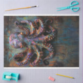 Veelkleurige levendige Octopus Decoupage Tissuepapier (Craft)