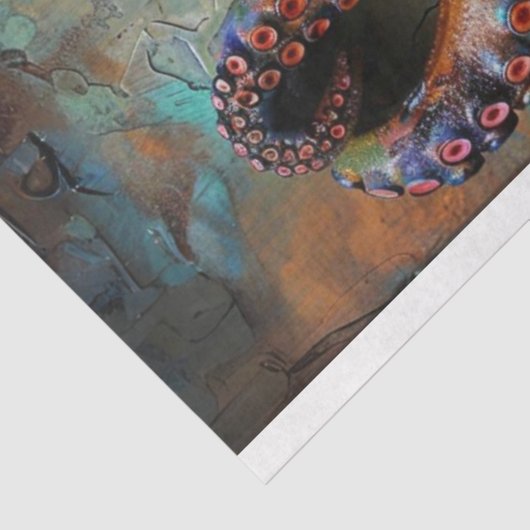 Veelkleurige levendige Octopus Decoupage Tissuepapier (Detail)