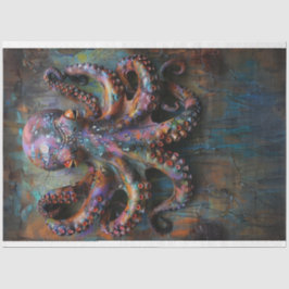 Veelkleurige levendige Octopus Decoupage Tissuepapier