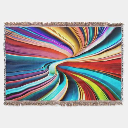 Veelkleurige levendige spiralen en werveling deken (Voorkant)