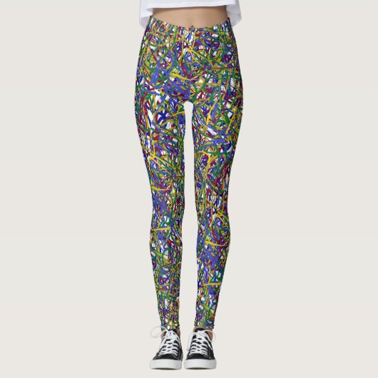 VEELKLEURIGE LIJNEN LEGGINGS (Voorkant)