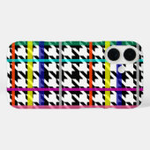 Veelkleurige lijnen op geplakt houndstooth ontwerp Case-Mate iPhone case (Achterkant (horizontaal))