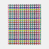 Veelkleurige lijnen op geplakt houndstooth ontwerp fleece deken (Voorkant)
